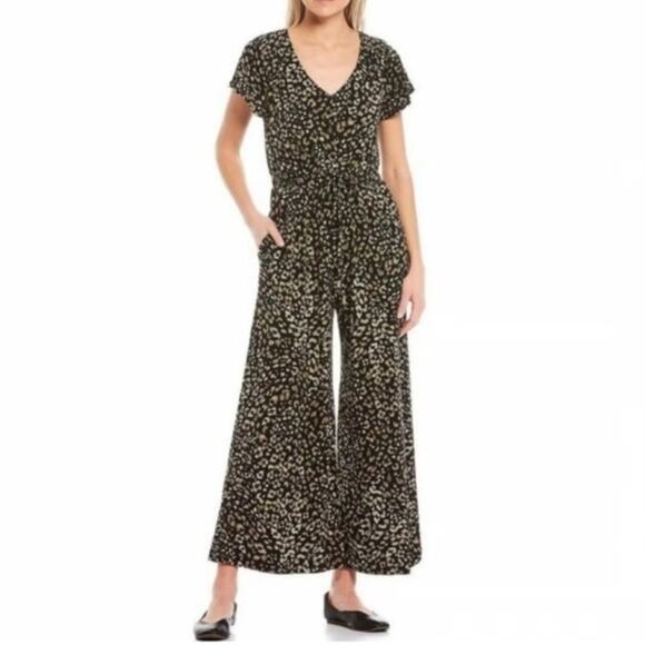 Tommy Bahama Wild One Wide Leg Black and Green Jumpsuit - Size Small - Picture 2 of 13